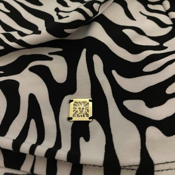 Anne Klein Animal Print Wrap Ruched Style Sleeveless Top - Picture 8 of 13